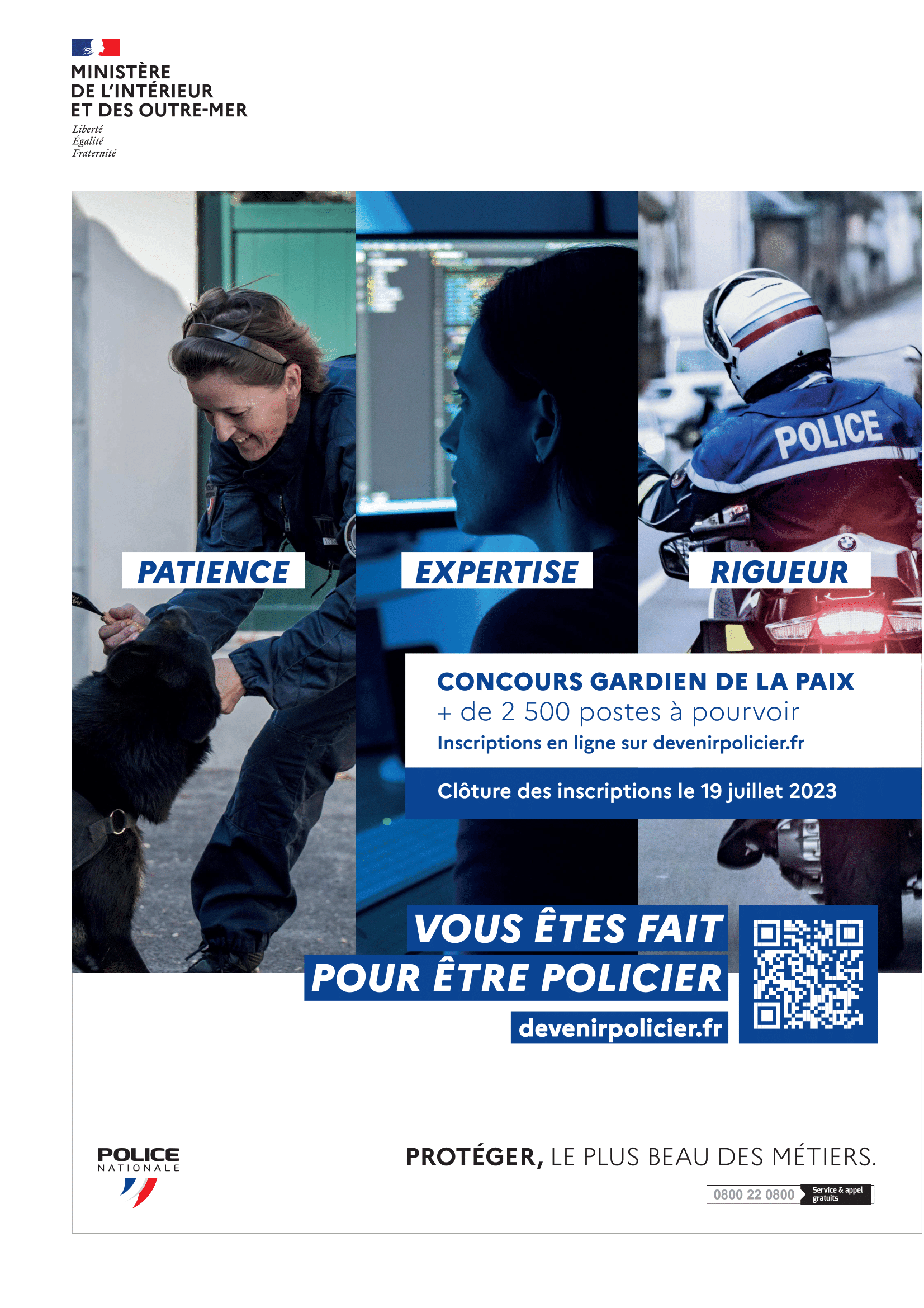 La police nationale recrute de futurs gardiens de la paix