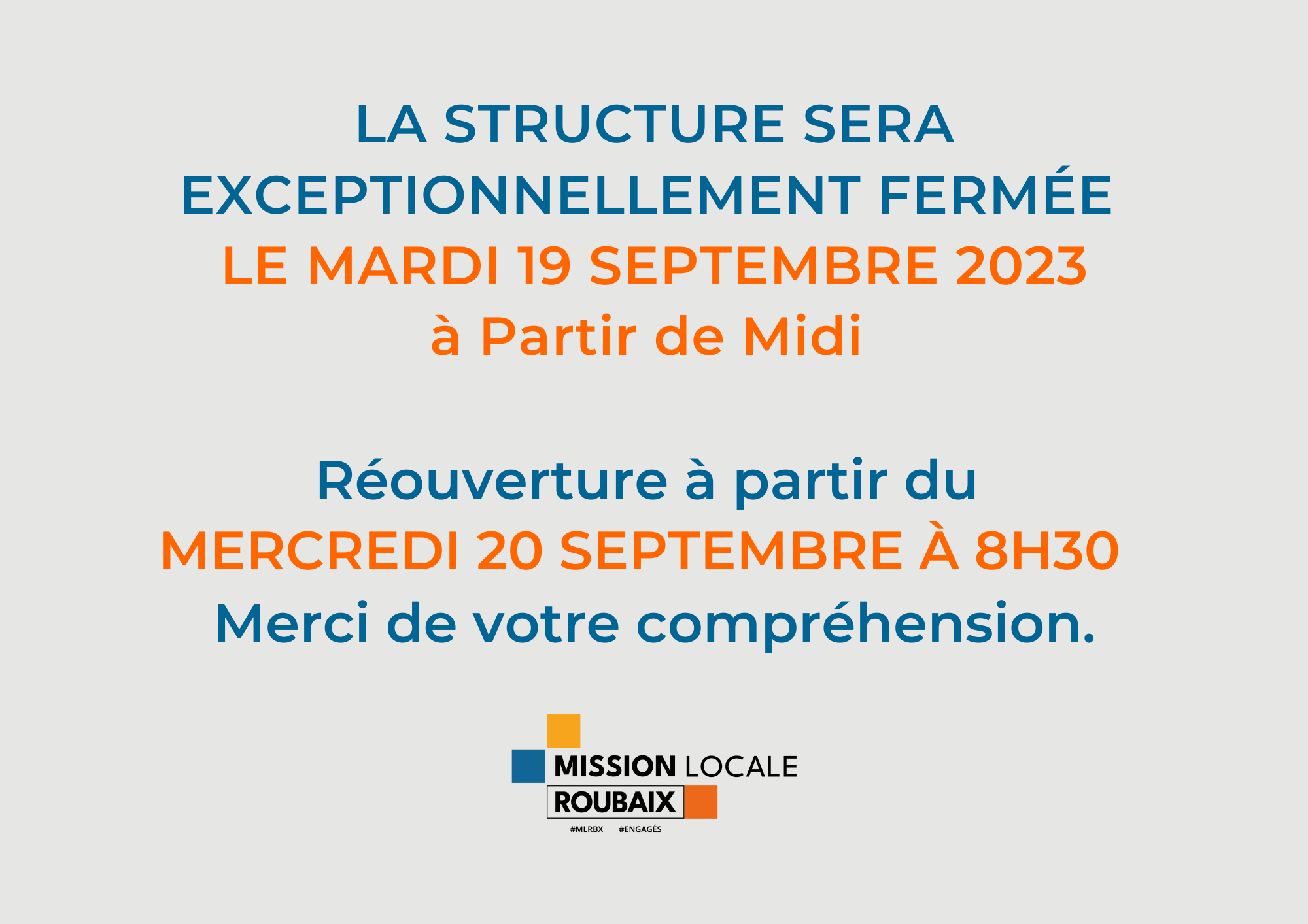 Fermeture Exceptionnelle
